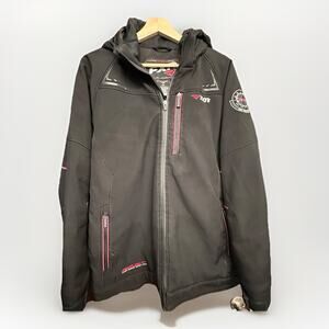 FXR Racing F.A.S.T. Softshell Jacket Women’s M Black Hooded Snowmobile Coat